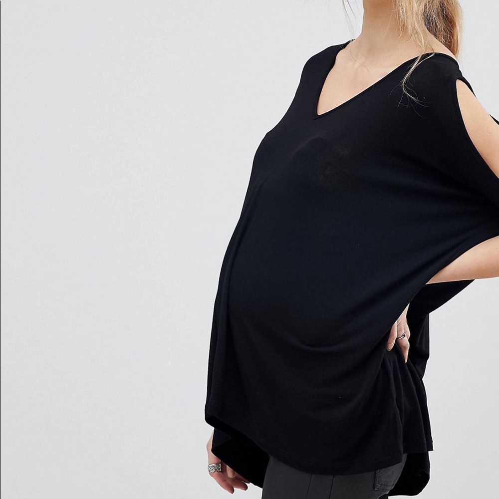 Maternity cold shoulder top